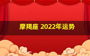 摩羯座 2022年运势